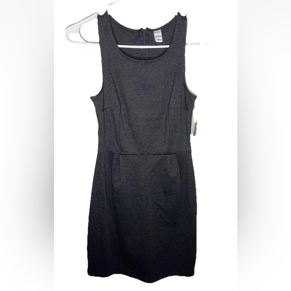 Old Navy Sleeveless Ponte Slub Knit Dress Womens Size XS Dark Gray Stretch NWT